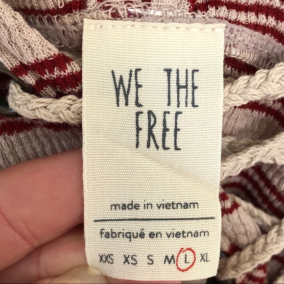 💎 Free People stripe lace up deep v back blouse - Picture 8 of 8